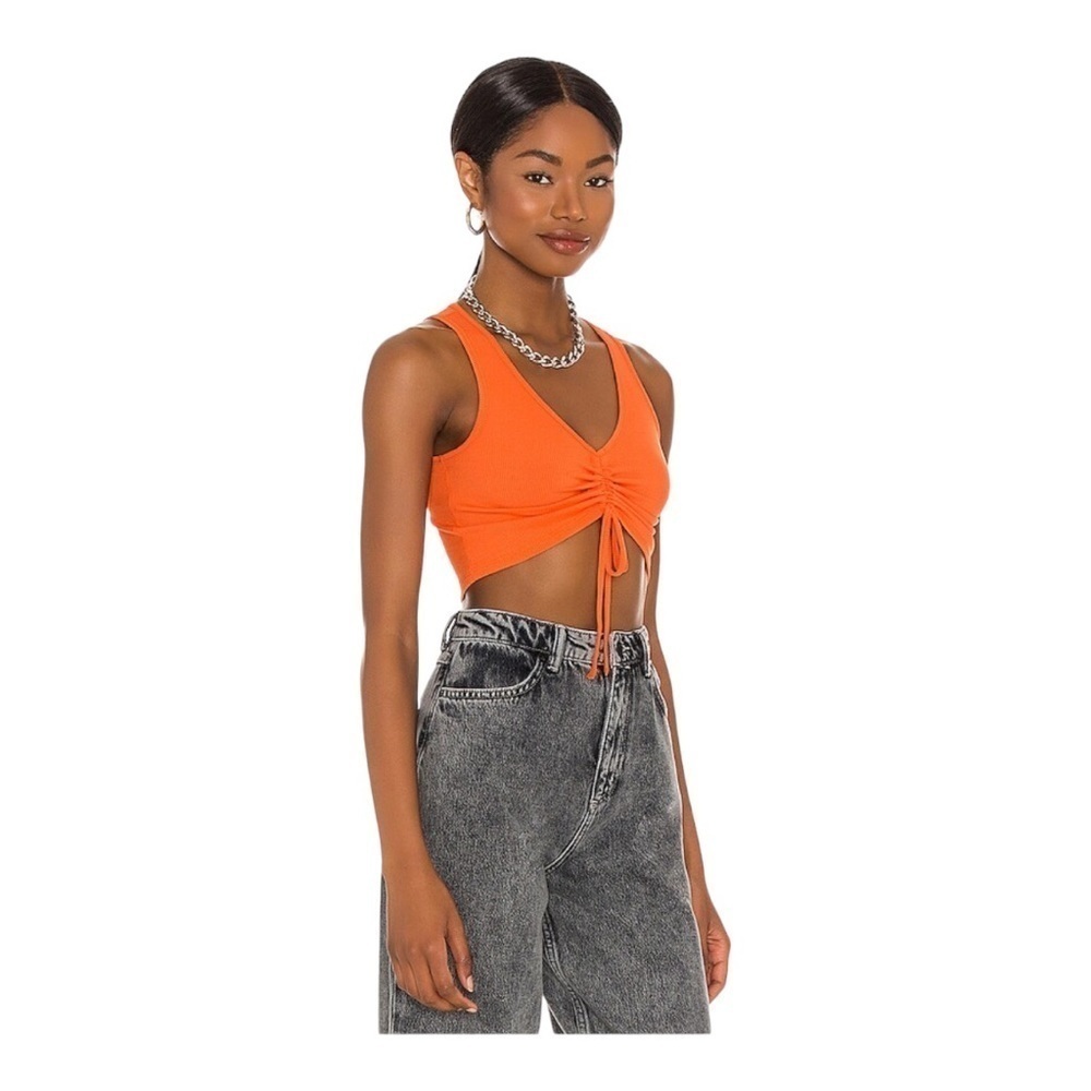 NEW By.Dyln Cropped Tank Top Viper Orange Small - Picture 2 of 6